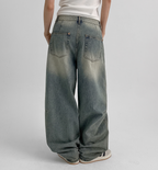 韓國 blackup 復古水洗 彎刀氣球褲 牛仔寬褲 五色