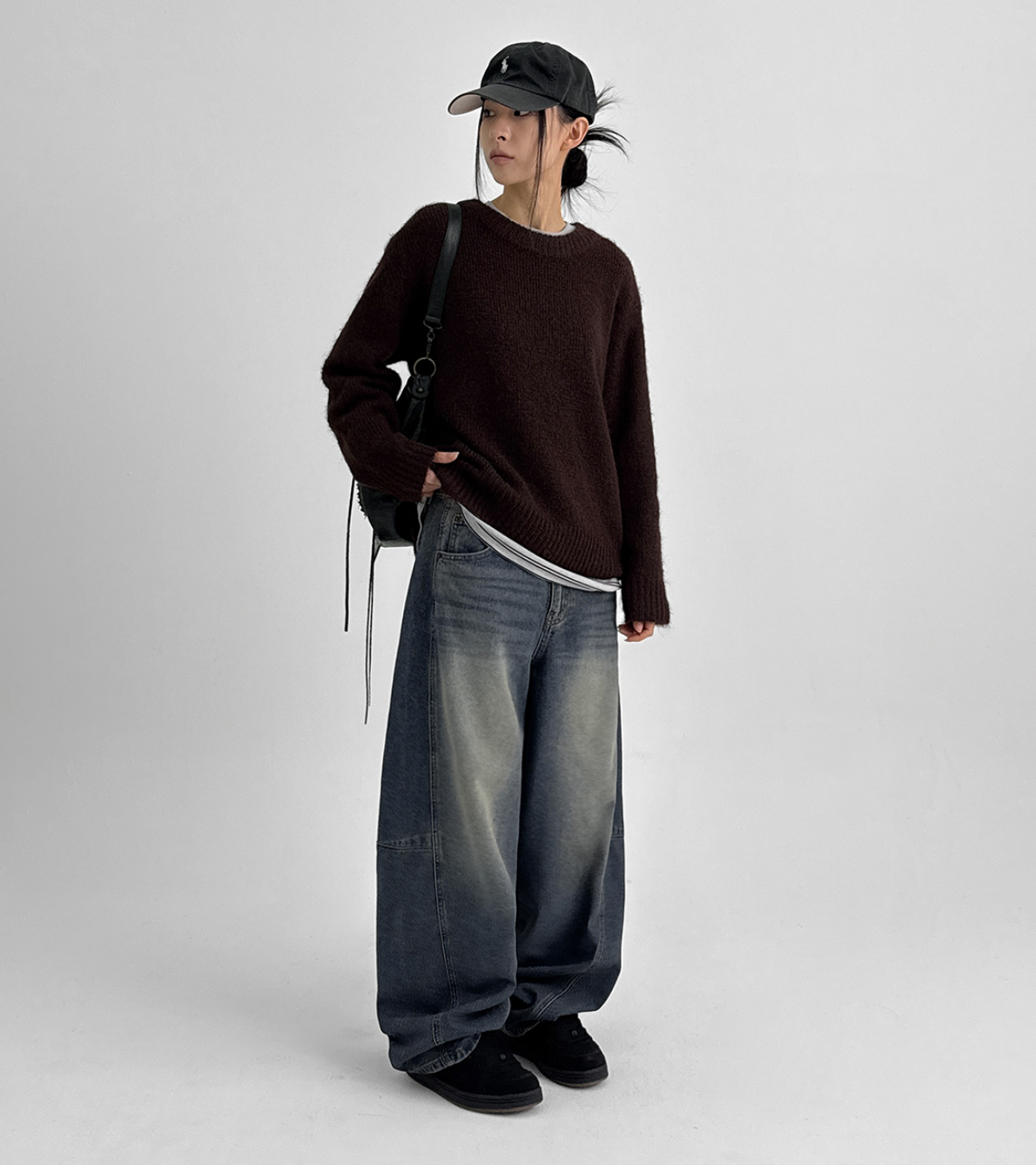 韓國 blackup 復古水洗 彎刀氣球褲 牛仔寬褲 五色