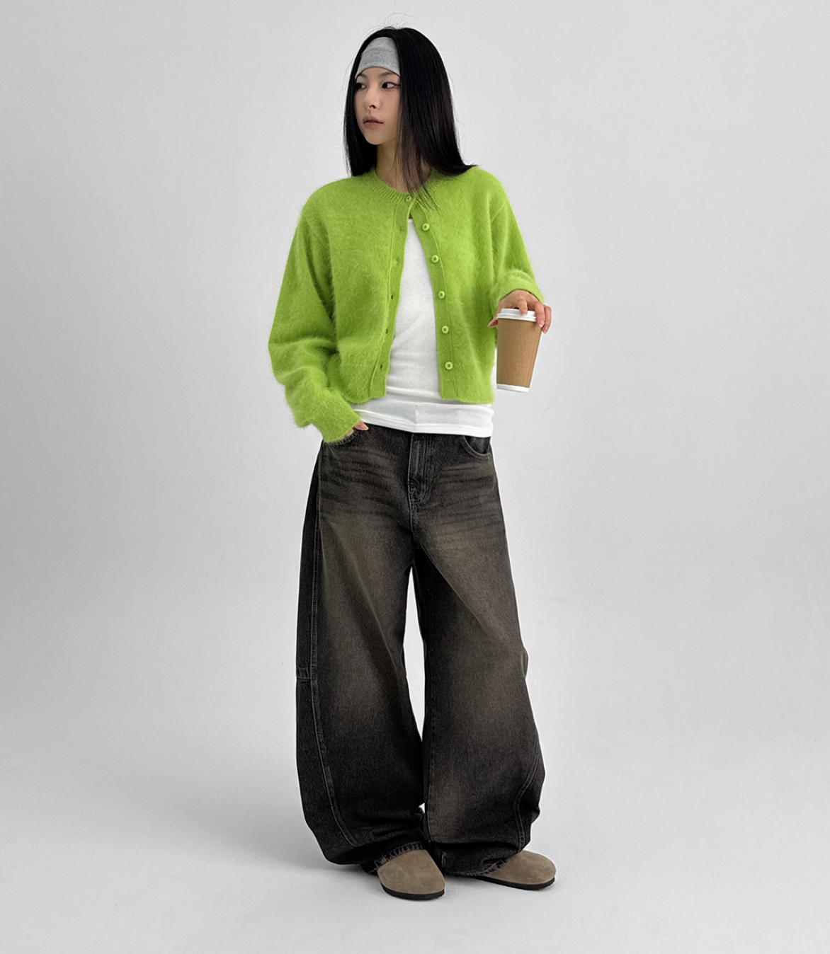 韓國 blackup 復古水洗 彎刀氣球褲 牛仔寬褲 五色