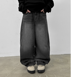 韓國 blackup 復古水洗 彎刀氣球褲 牛仔寬褲 五色