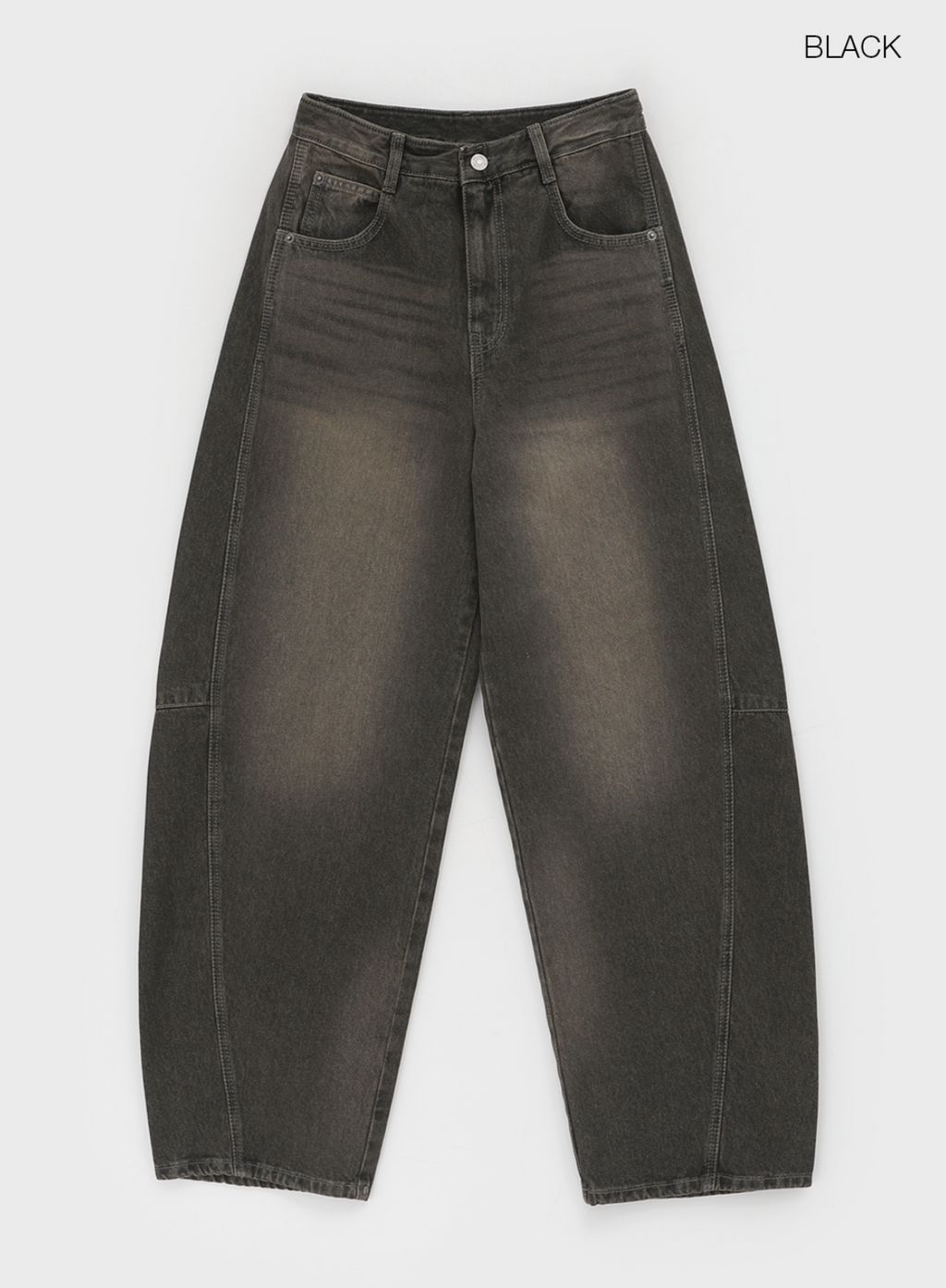 韓國 blackup 復古水洗 彎刀氣球褲 牛仔寬褲 五色