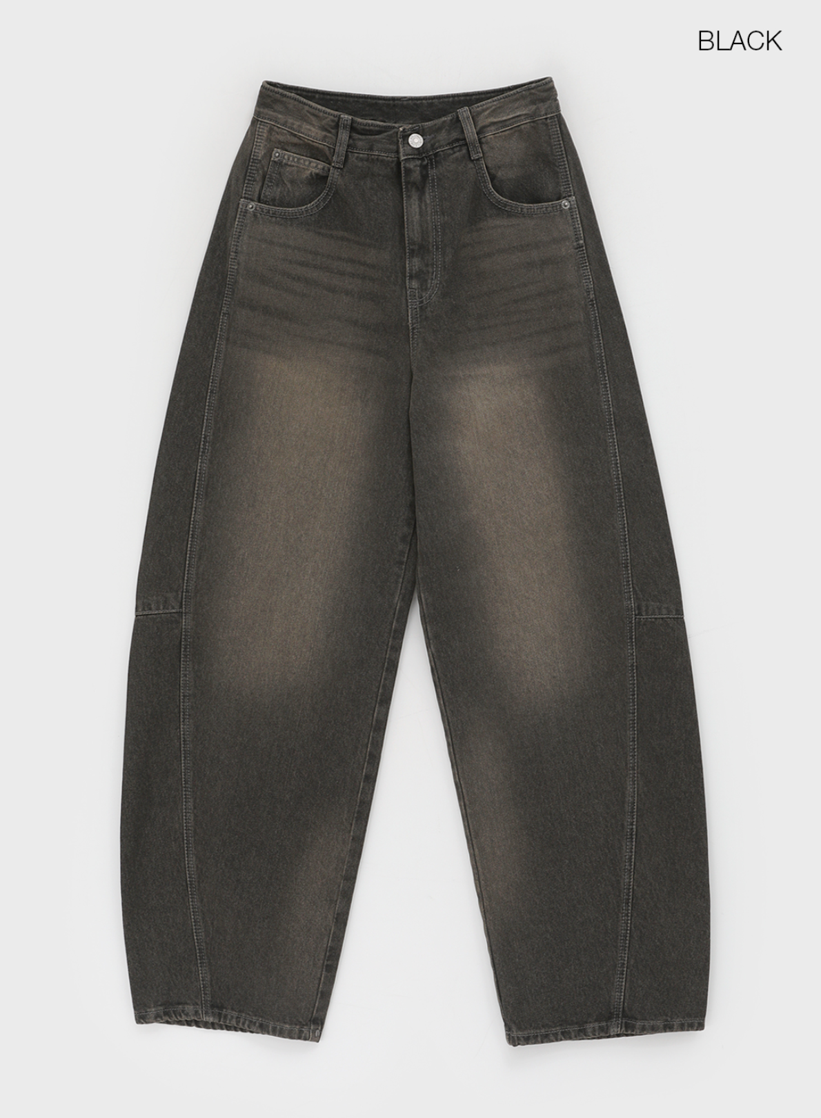 韓國 blackup 復古水洗 彎刀氣球褲 牛仔寬褲 五色