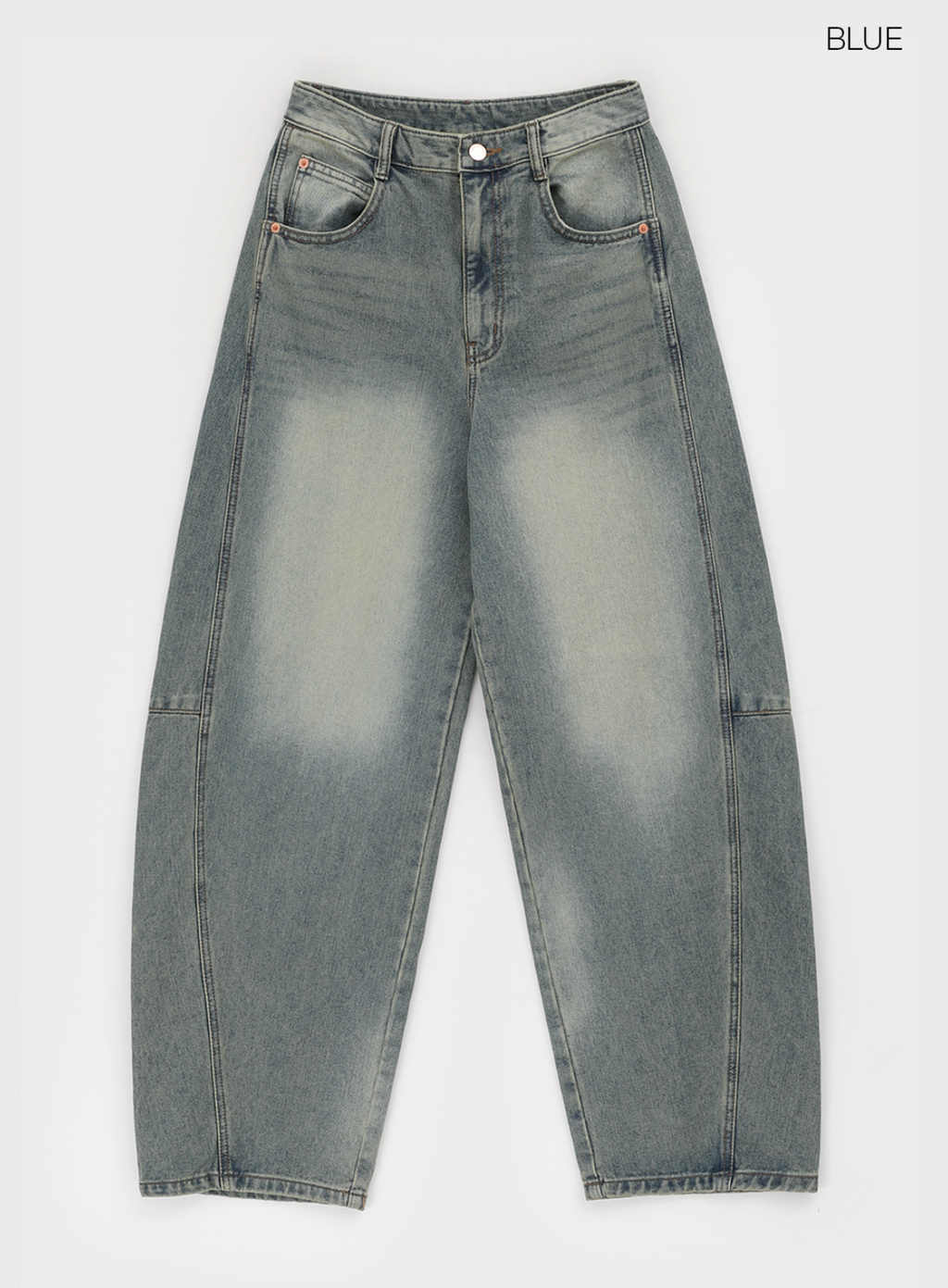 韓國 blackup 復古水洗 彎刀氣球褲 牛仔寬褲 五色