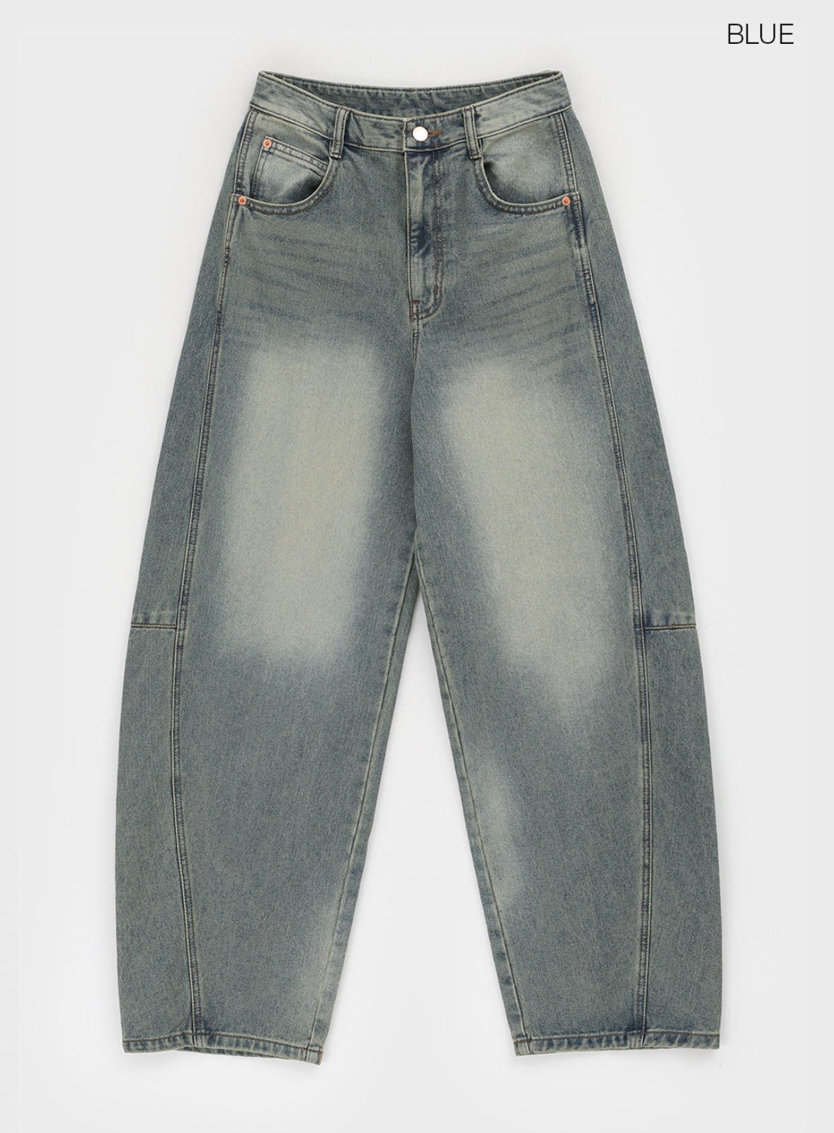 韓國 blackup 復古水洗 彎刀氣球褲 牛仔寬褲 五色