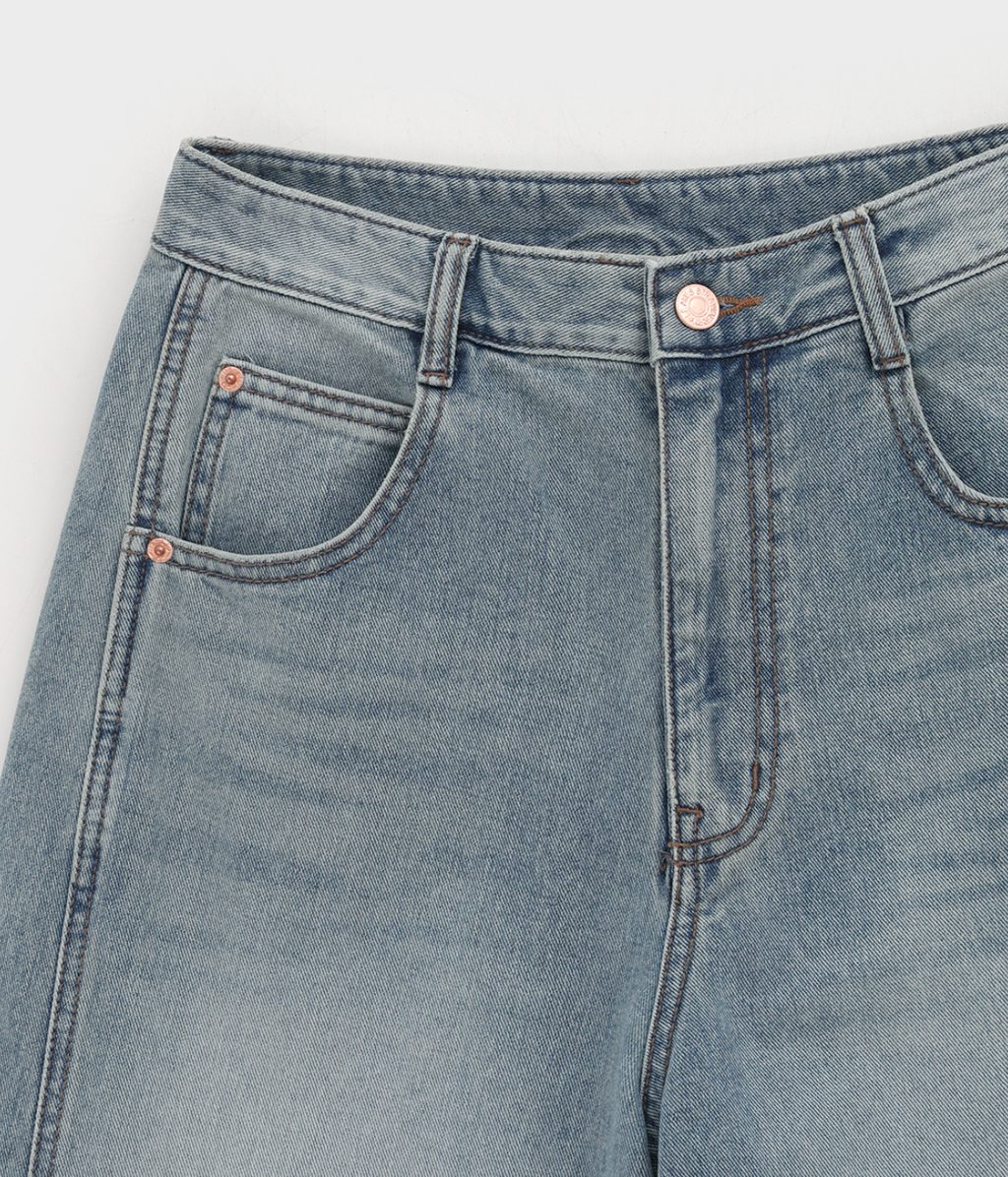 韓國 blackup 復古水洗 彎刀氣球褲 牛仔寬褲 五色