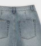 韓國 blackup 復古水洗 彎刀氣球褲 牛仔寬褲 五色