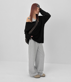 韓國 BLACKUP oversied 寬鬆亨利領 針織衫