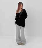 韓國 BLACKUP oversied 寬鬆亨利領 針織衫