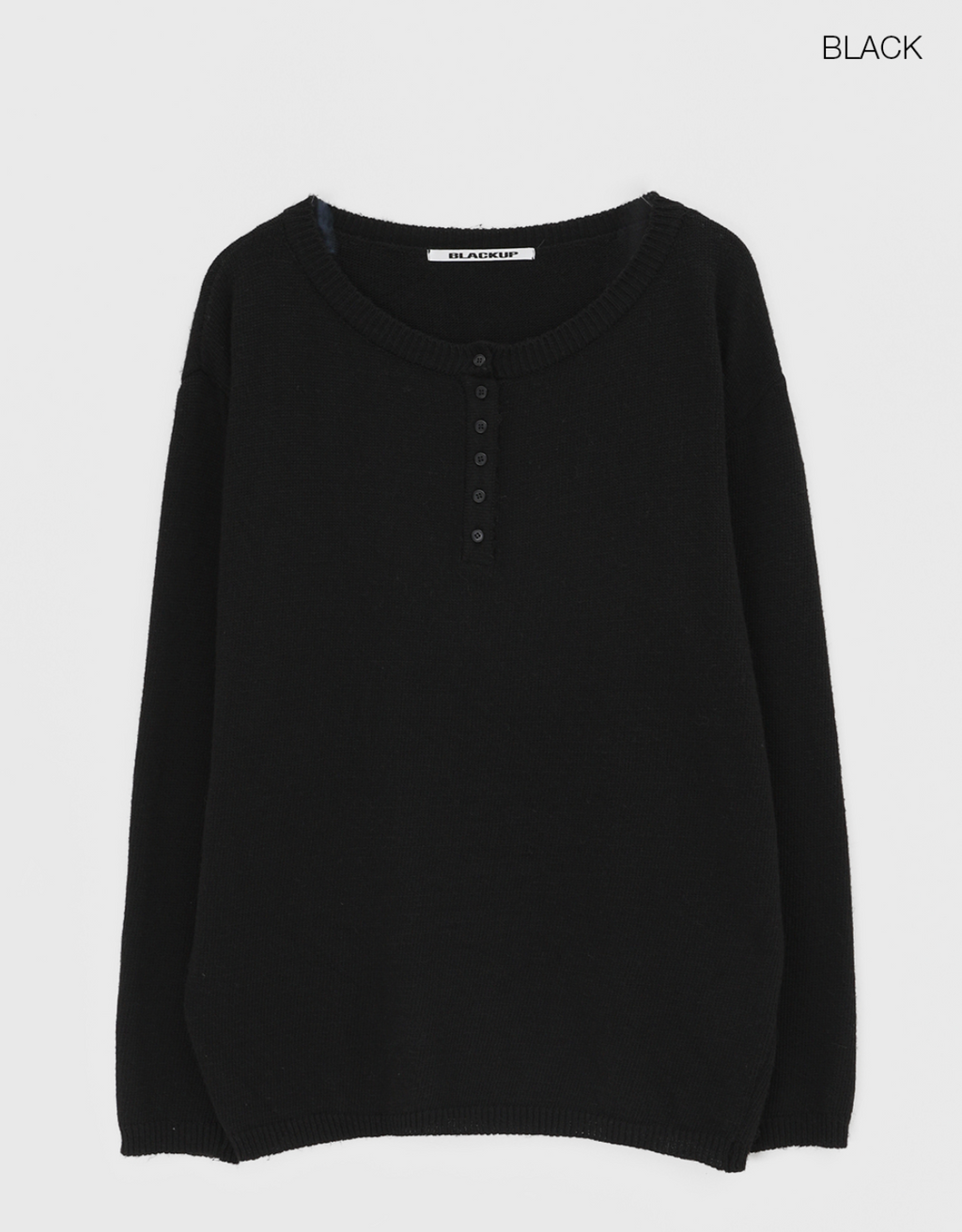 韓國 BLACKUP oversied 寬鬆亨利領 針織衫