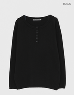 韓國 BLACKUP oversied 寬鬆亨利領 針織衫