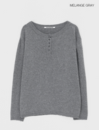 韓國 BLACKUP oversied 寬鬆亨利領 針織衫