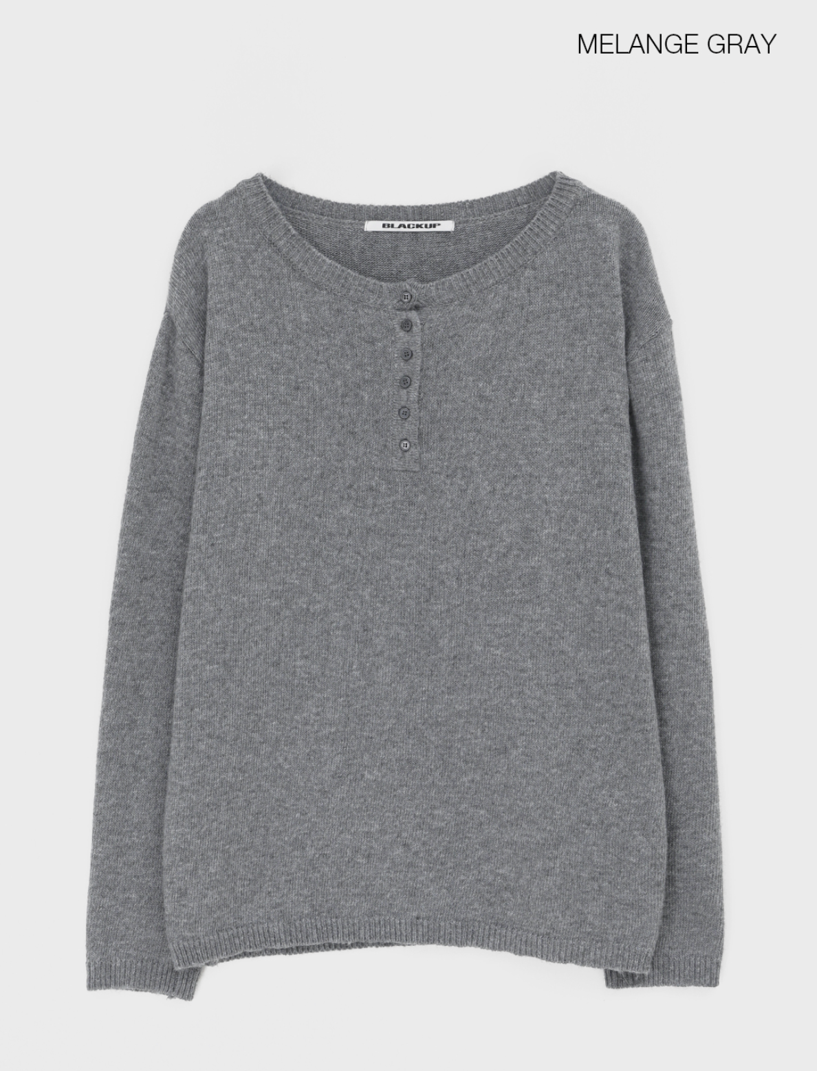 韓國 BLACKUP oversied 寬鬆亨利領 針織衫