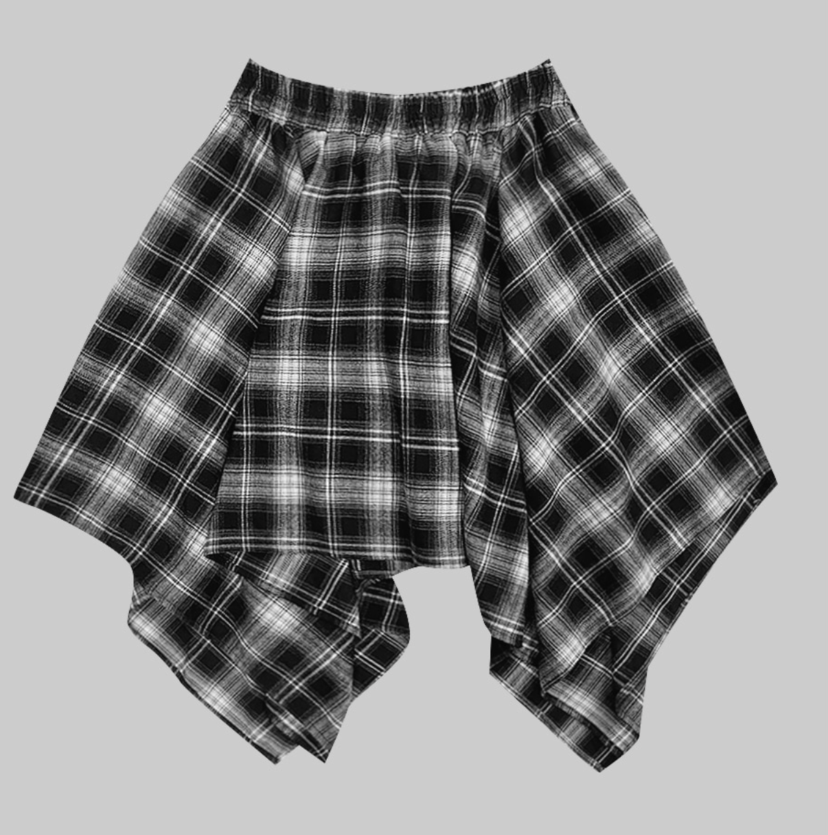 韓國 streets lagirl 鬆緊腰圍 襯衫式 英式格紋 短裙