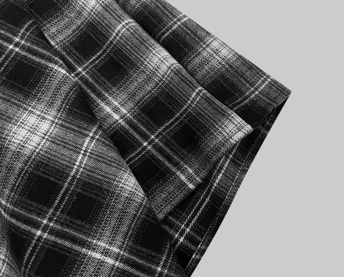 韓國 streets lagirl 鬆緊腰圍 襯衫式 英式格紋 短裙