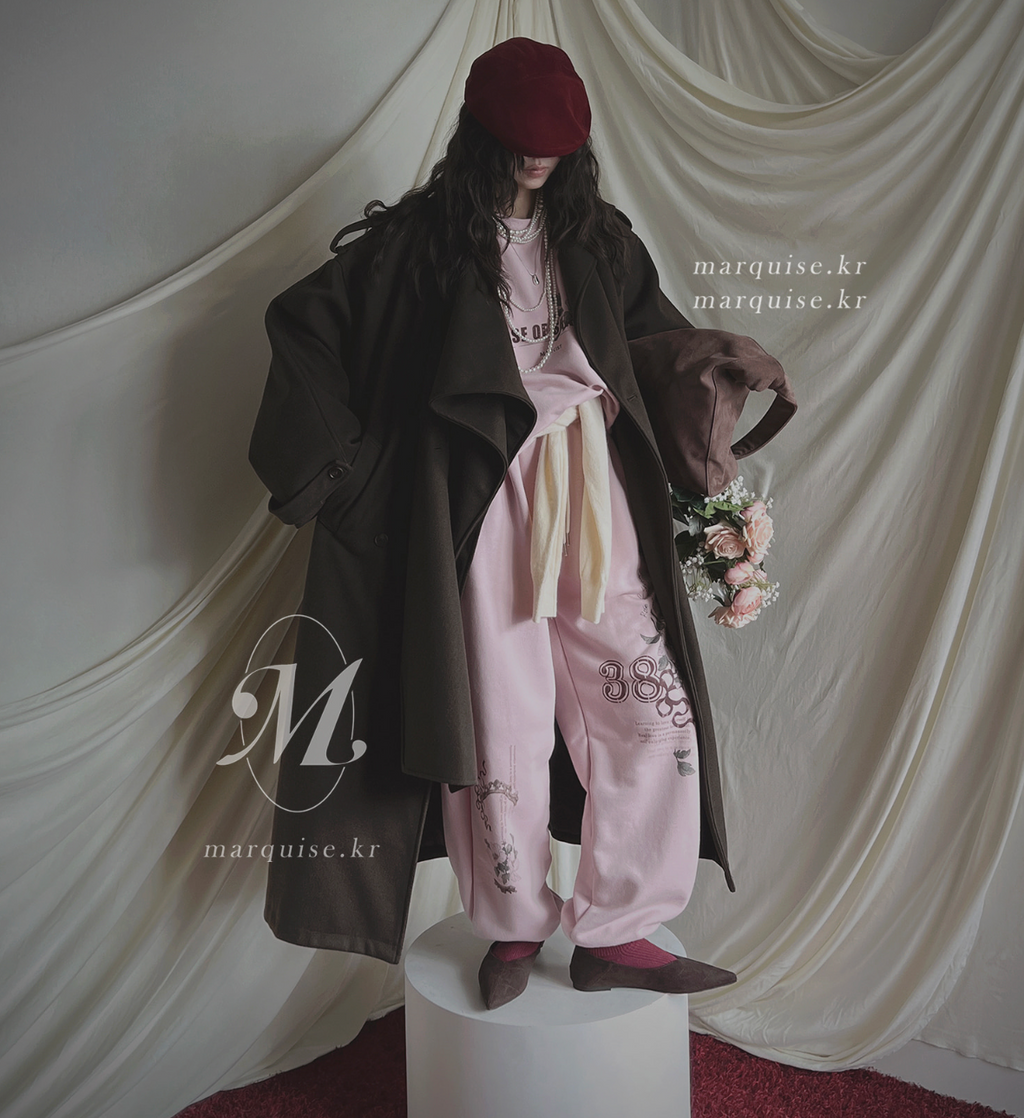 韓國Marquise oversized 落肩袖大學Tee