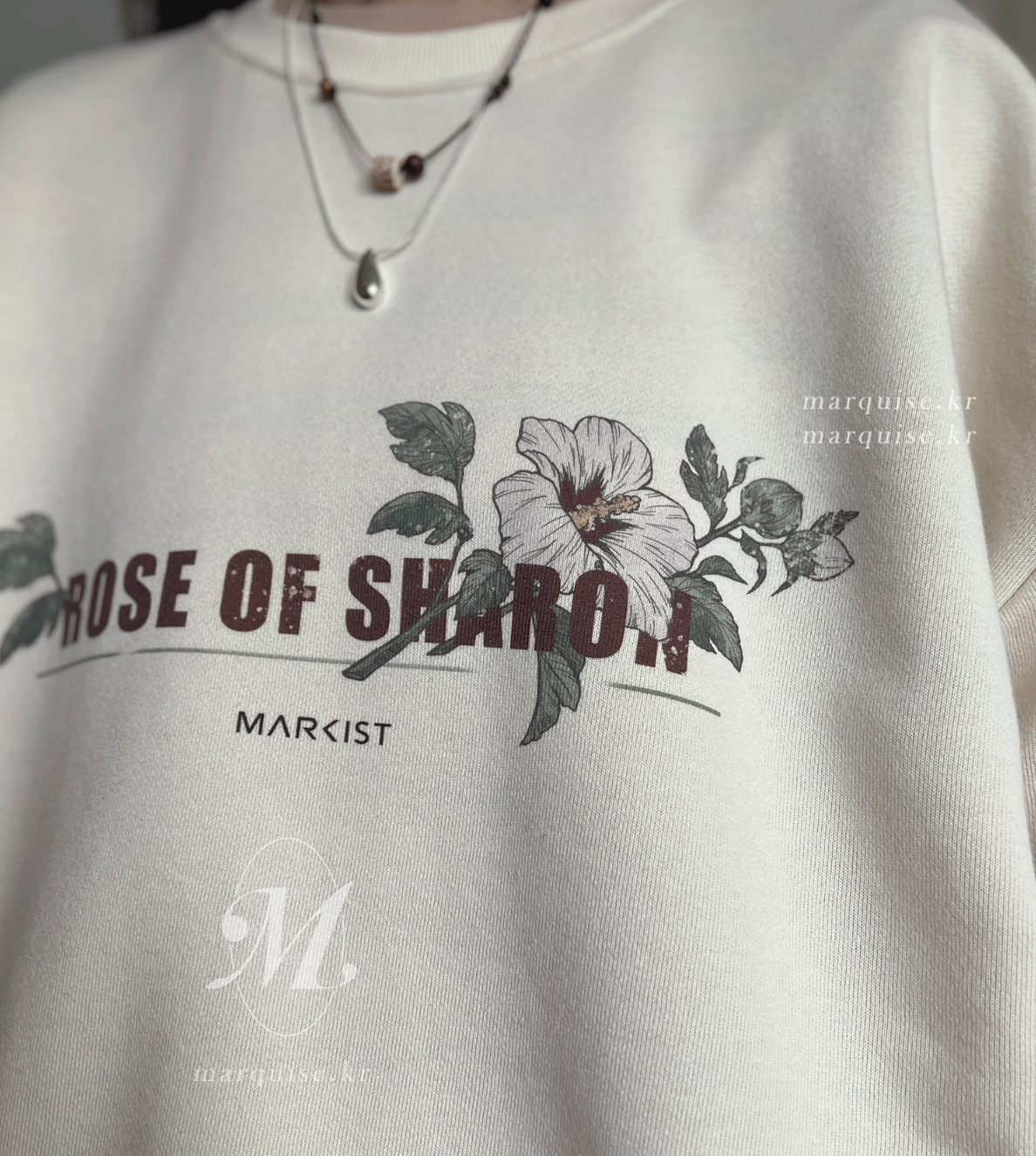 韓國Marquise oversized 落肩袖大學Tee