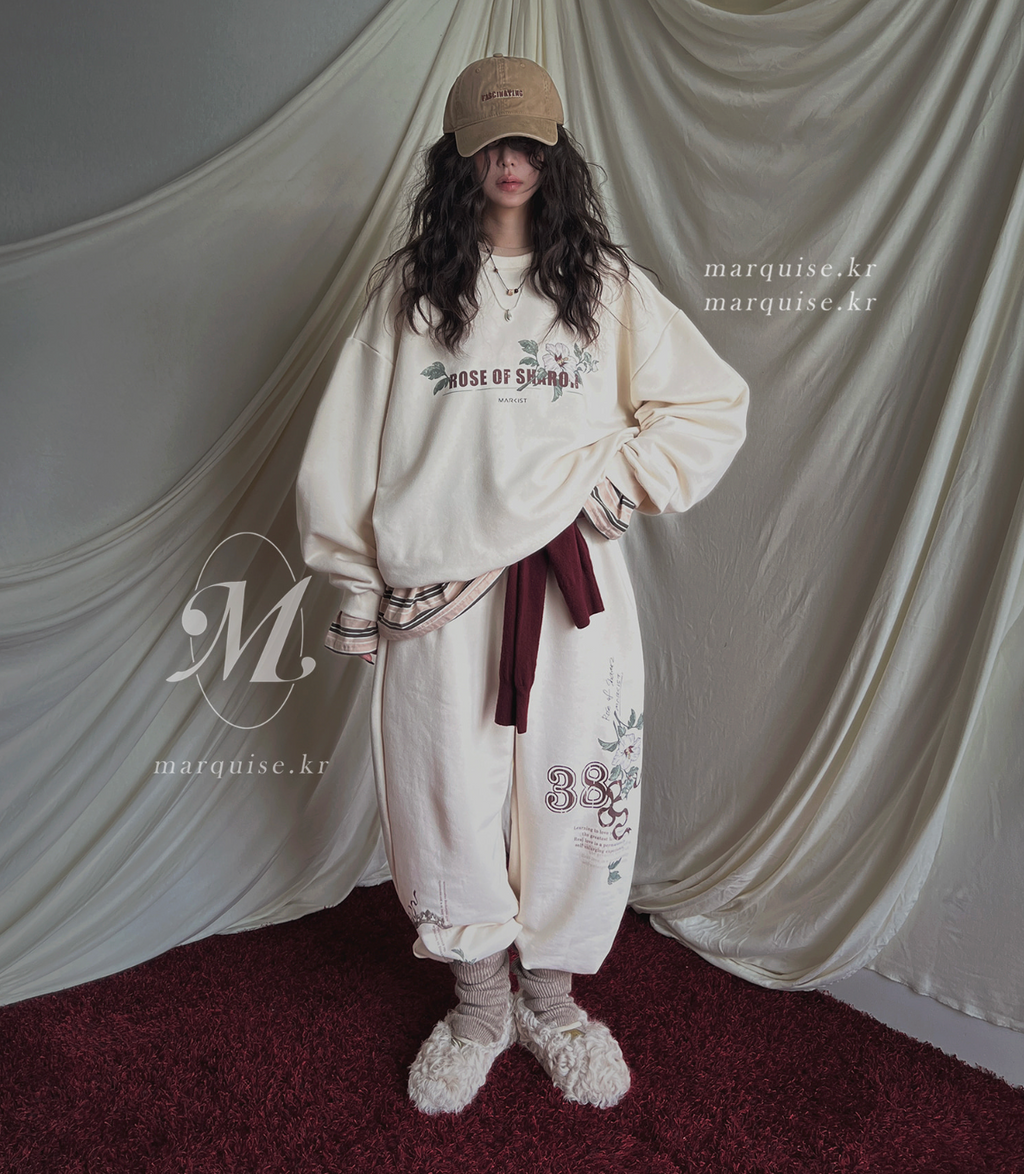 韓國Marquise oversized 落肩袖大學Tee