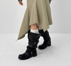 韓國 Blackup Vintage Buckle Boots 鬆垮垂墜長靴