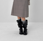 韓國 Blackup Vintage Buckle Boots 鬆垮垂墜長靴