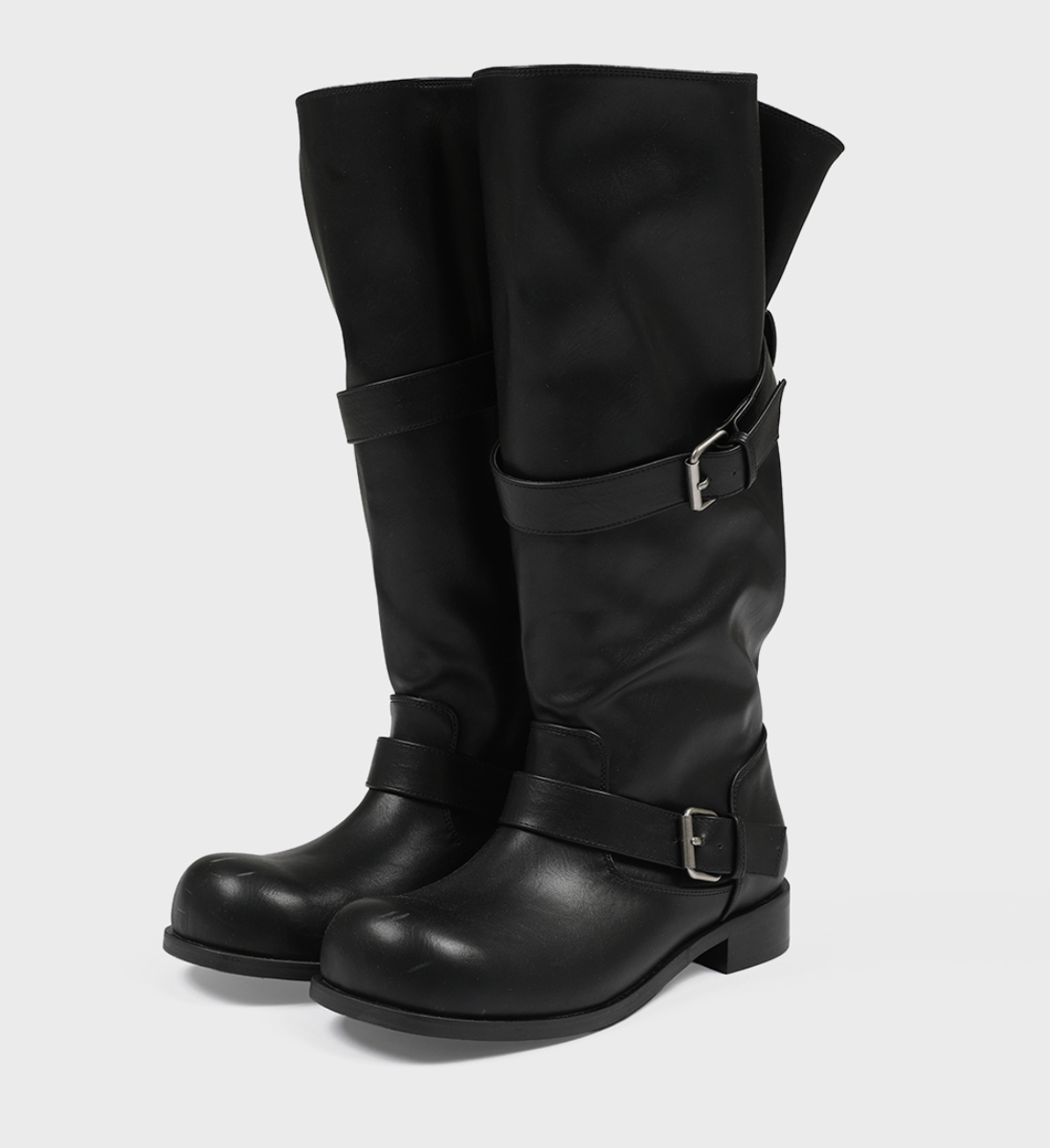 韓國 Blackup Vintage Buckle Boots 鬆垮垂墜長靴