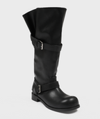 韓國 Blackup Vintage Buckle Boots 鬆垮垂墜長靴