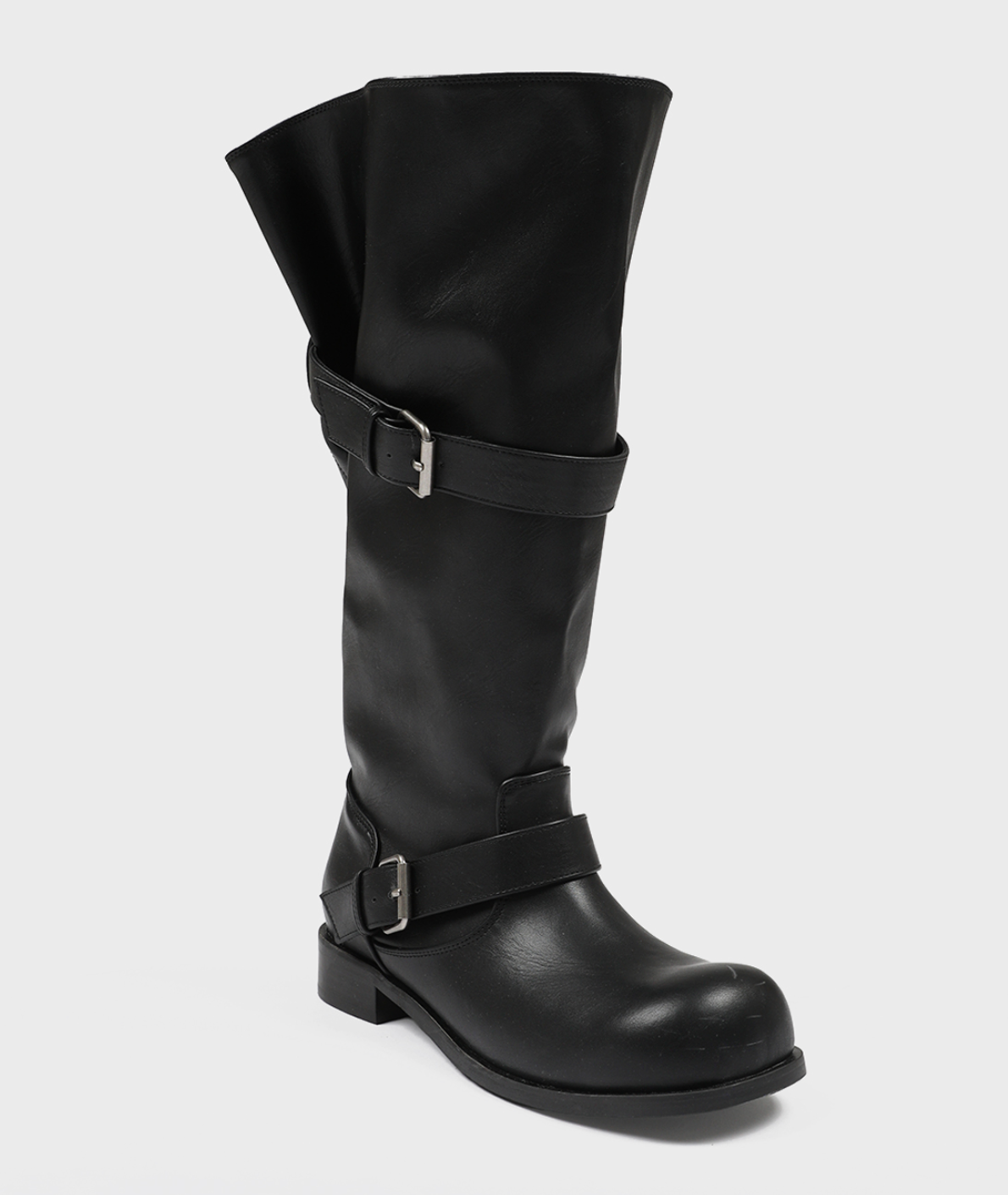 韓國 Blackup Vintage Buckle Boots 鬆垮垂墜長靴