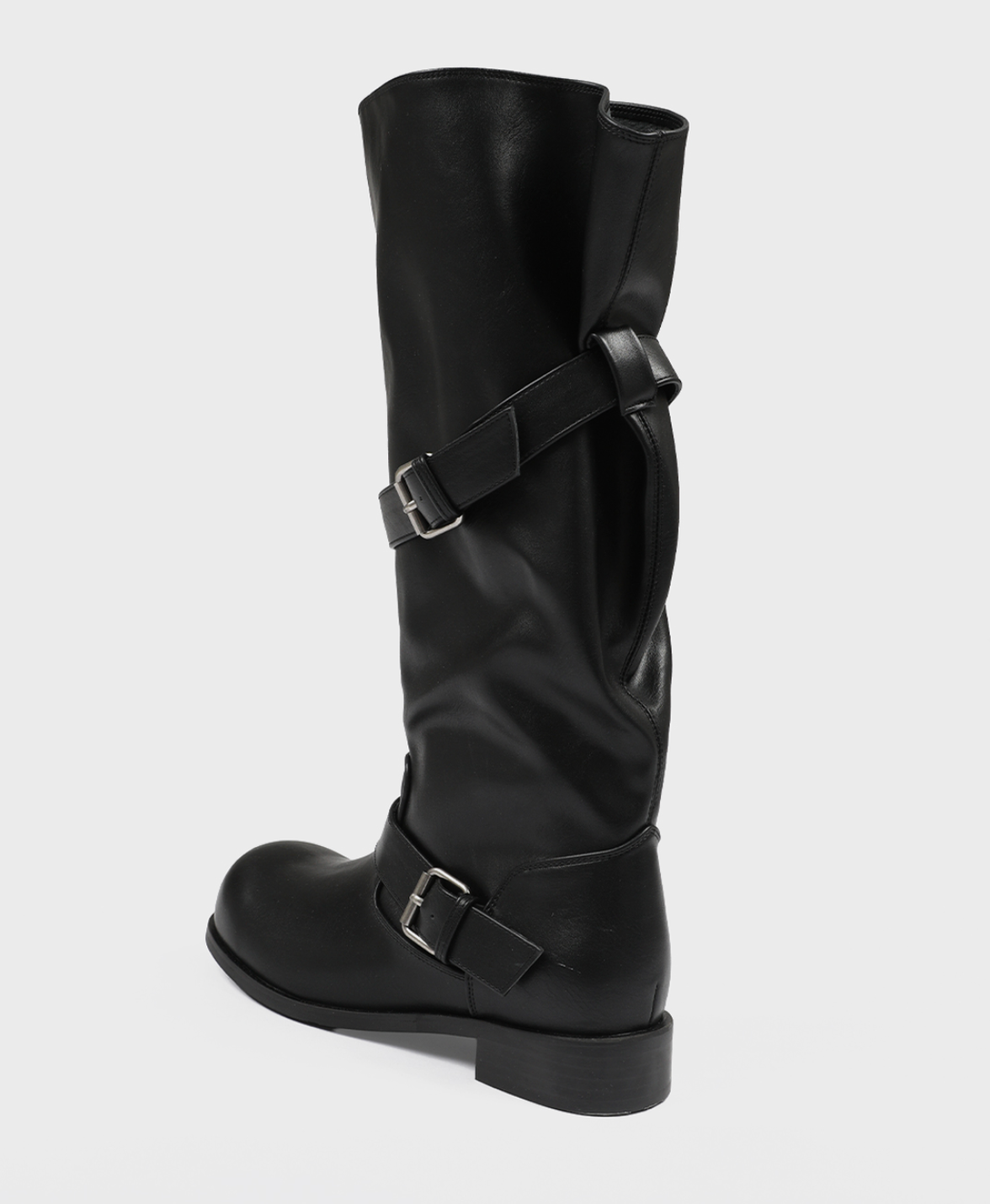 韓國 Blackup Vintage Buckle Boots 鬆垮垂墜長靴