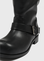 韓國 Blackup Vintage Buckle Boots 鬆垮垂墜長靴