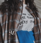 Marquise oversized 輕薄的法蘭絨 復古格紋襯衫