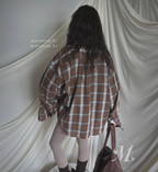 Marquise oversized 輕薄的法蘭絨 復古格紋襯衫