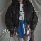 Marquise oversized 輕薄的法蘭絨 復古格紋襯衫