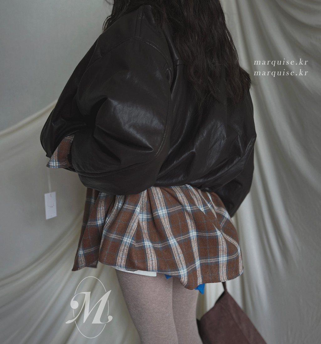 Marquise oversized 輕薄的法蘭絨 復古格紋襯衫