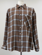 Marquise oversized 輕薄的法蘭絨 復古格紋襯衫