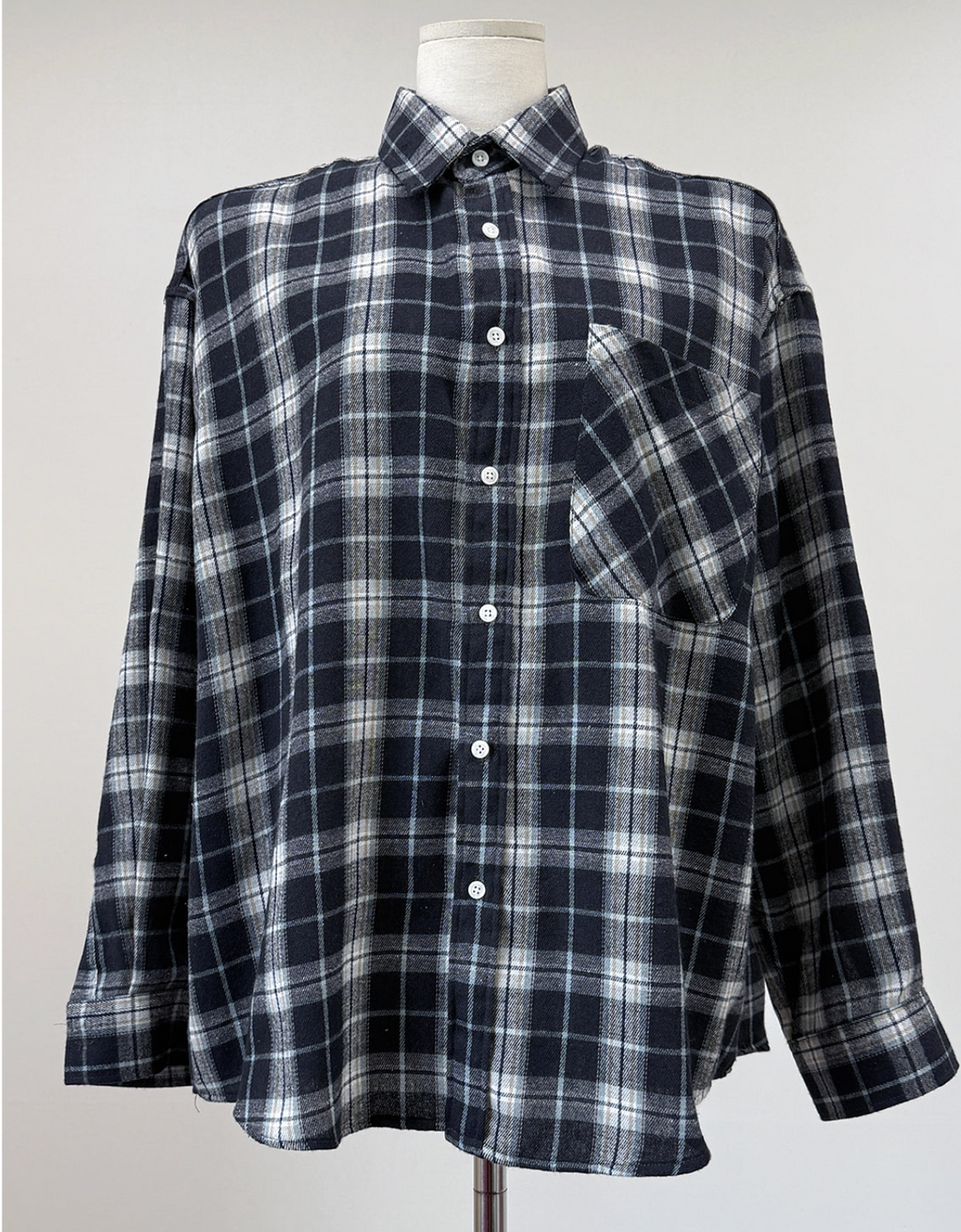 Marquise oversized 輕薄的法蘭絨 復古格紋襯衫