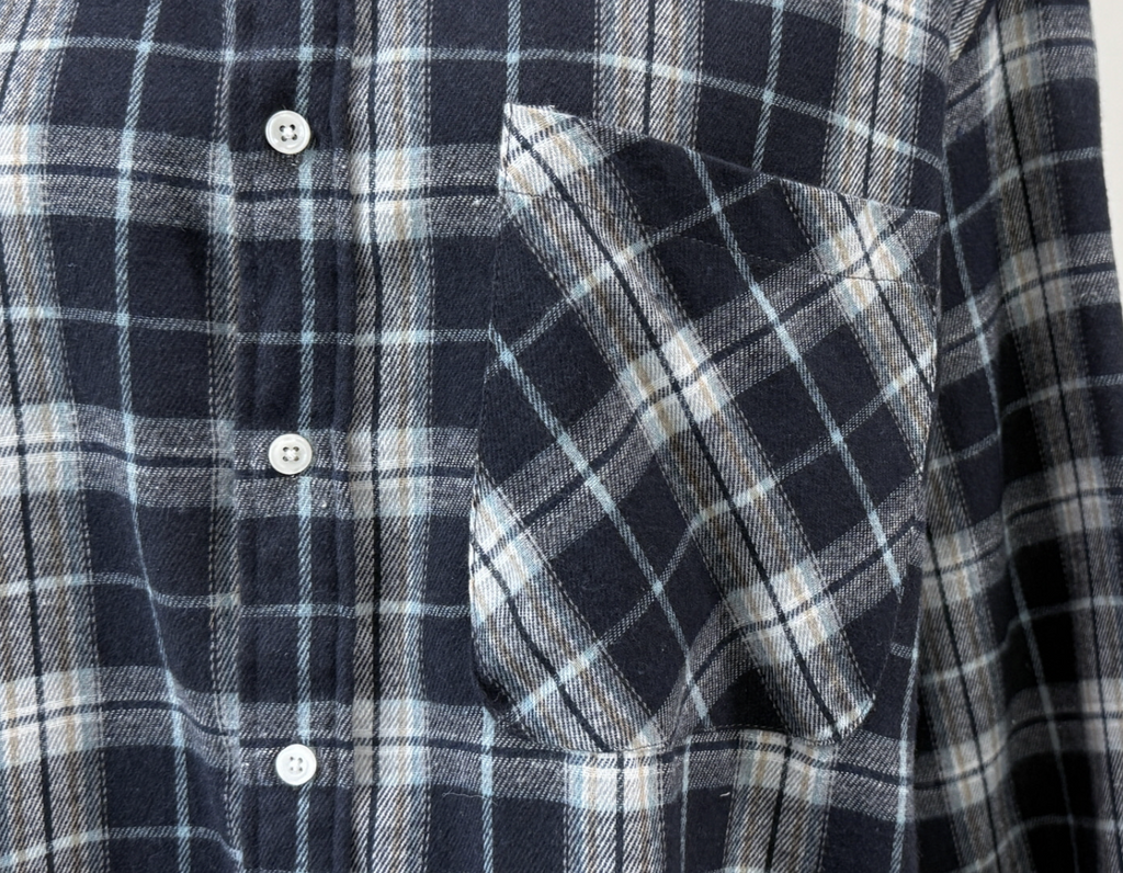 Marquise oversized 輕薄的法蘭絨 復古格紋襯衫