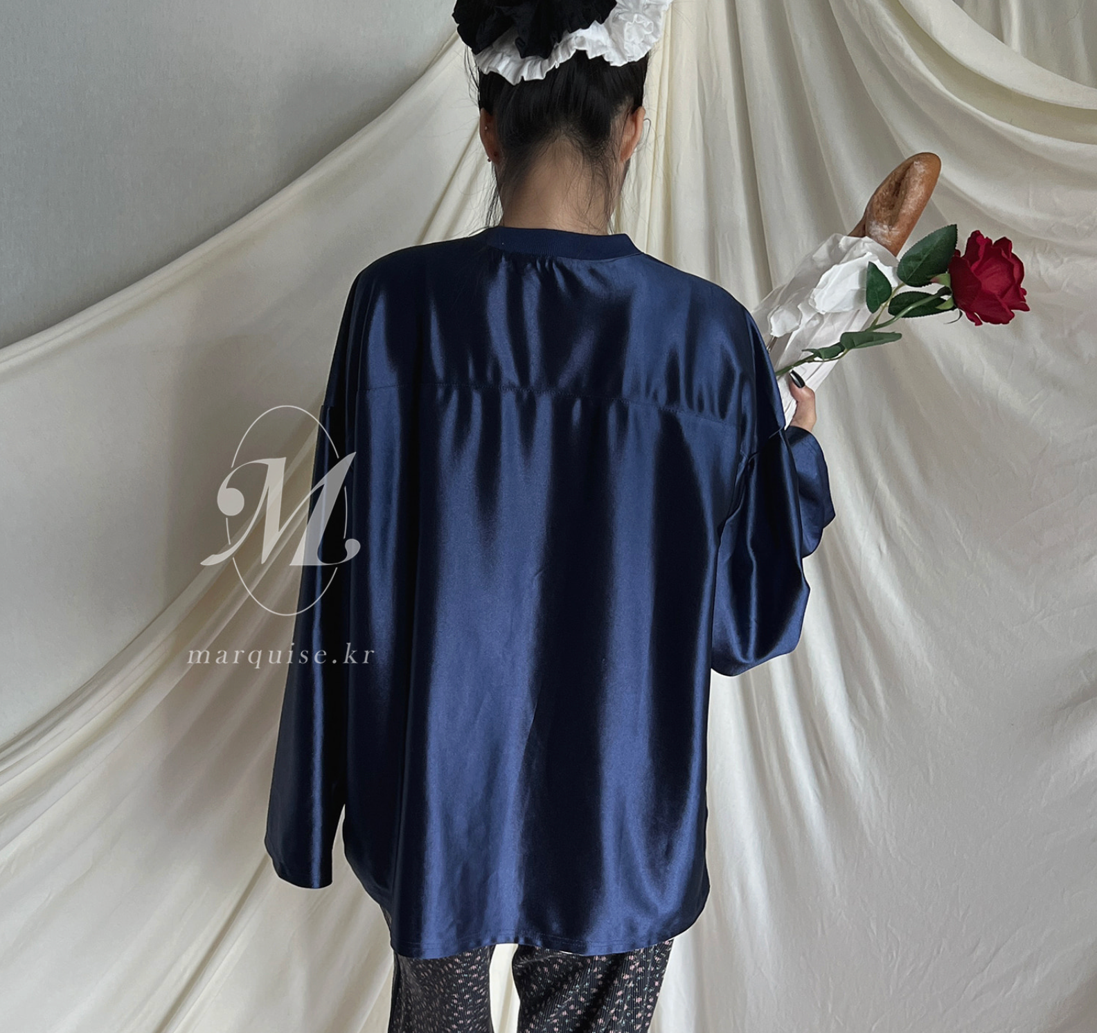 韓國 Marquise oversized蕾絲刺繡 88 紀念球衣 長Tee