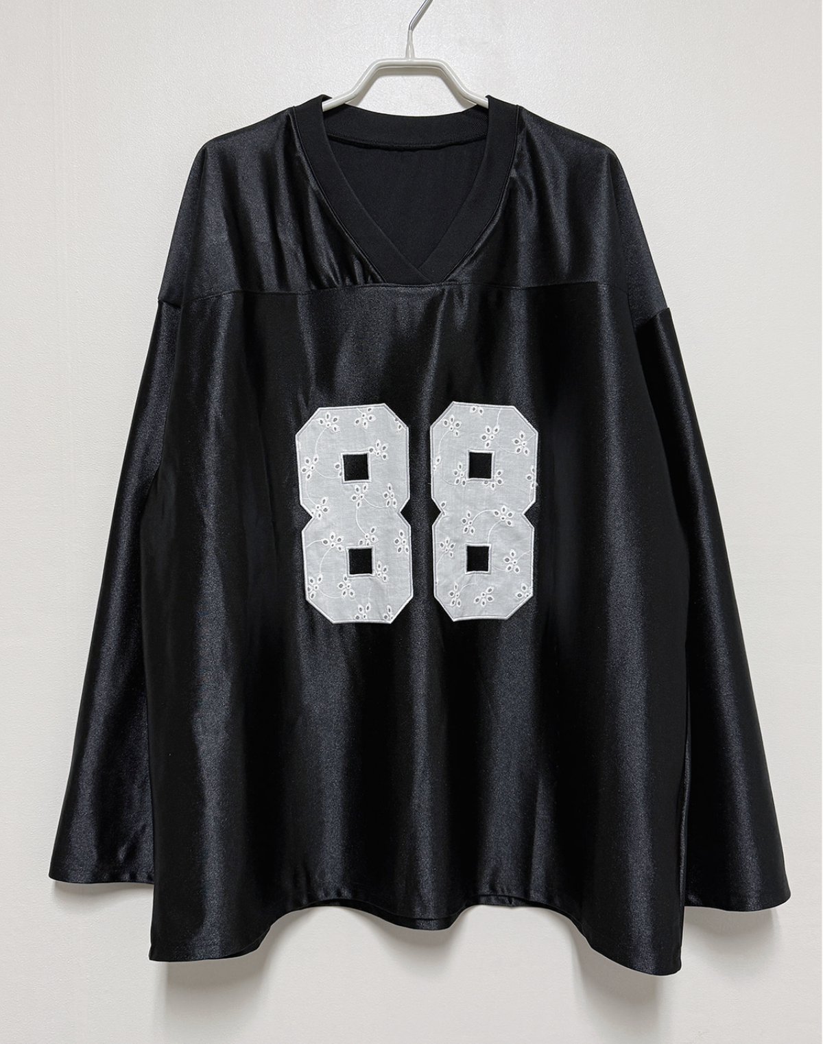 韓國 Marquise oversized蕾絲刺繡 88 紀念球衣 長Tee