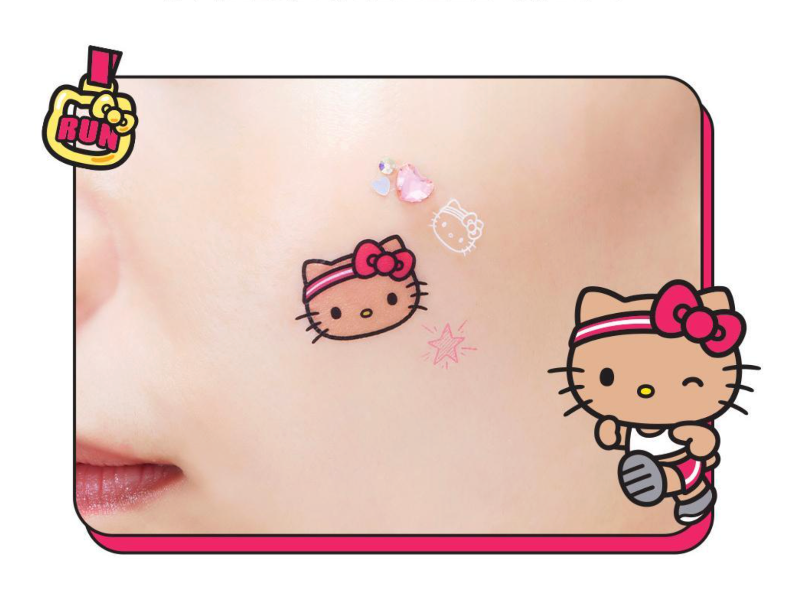 韓國 Olive Young X Sanrio 路跑活動聯名 KITTY 酷洛米 帕恰狗 吊飾 背包 刺青貼紙