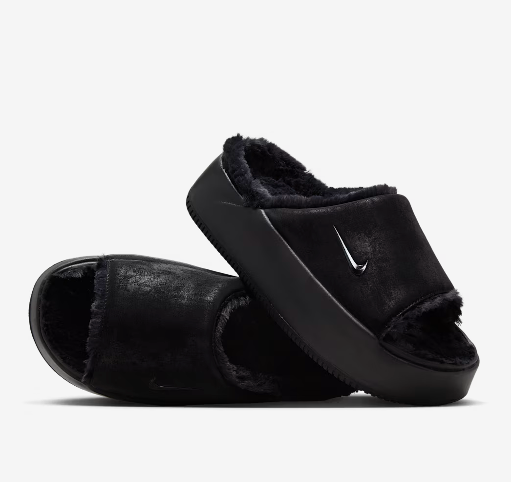 韓國限定 Nike Calm Elevation Fur 毛毛厚底拖鞋