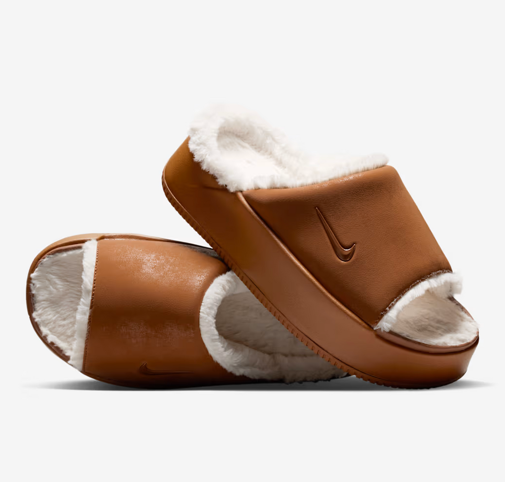 韓國限定 Nike Calm Elevation Fur 毛毛厚底拖鞋