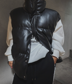 韓國 streetfs lagirl 皮革羽絨背心