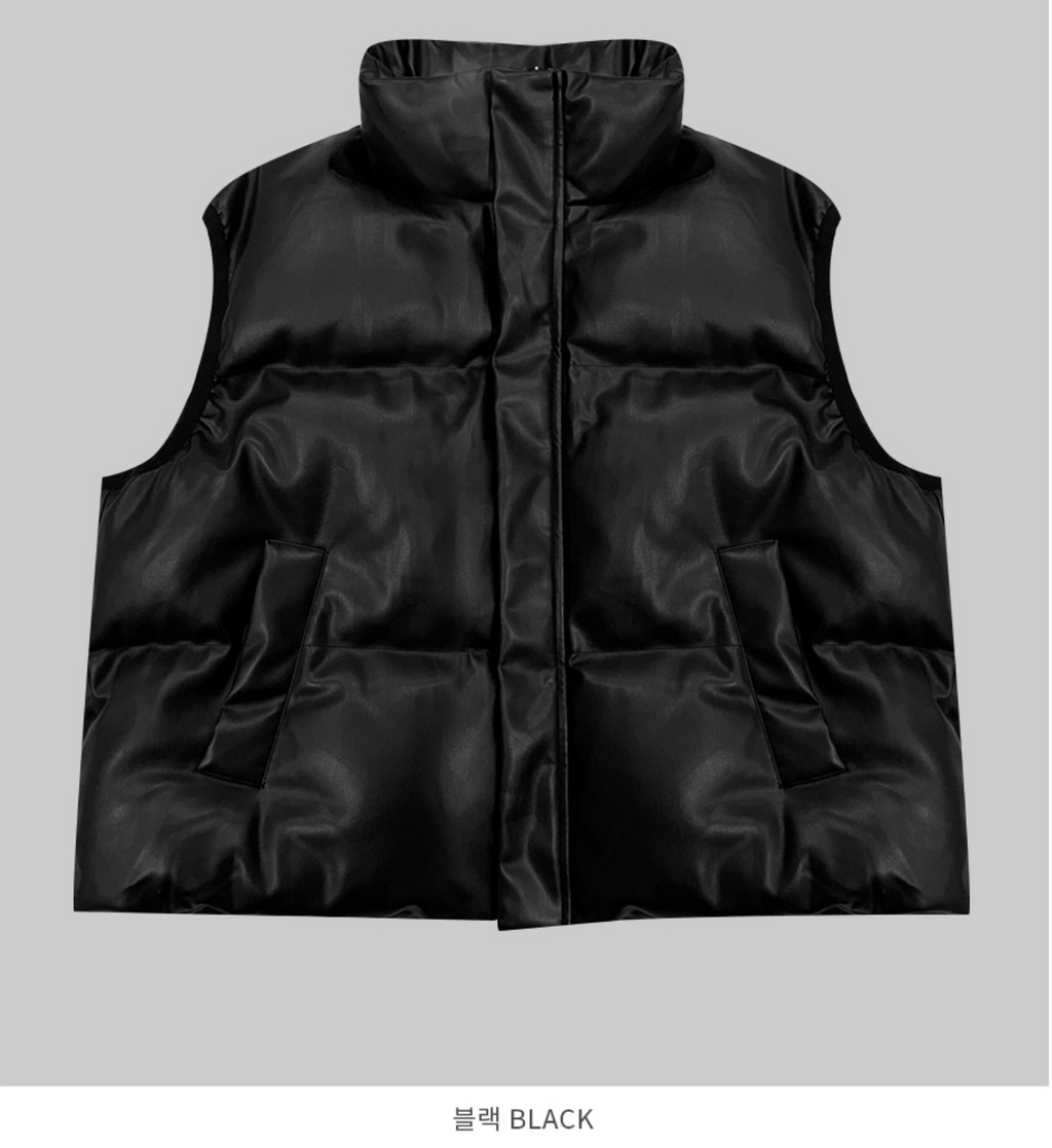 韓國 streetfs lagirl 皮革羽絨背心