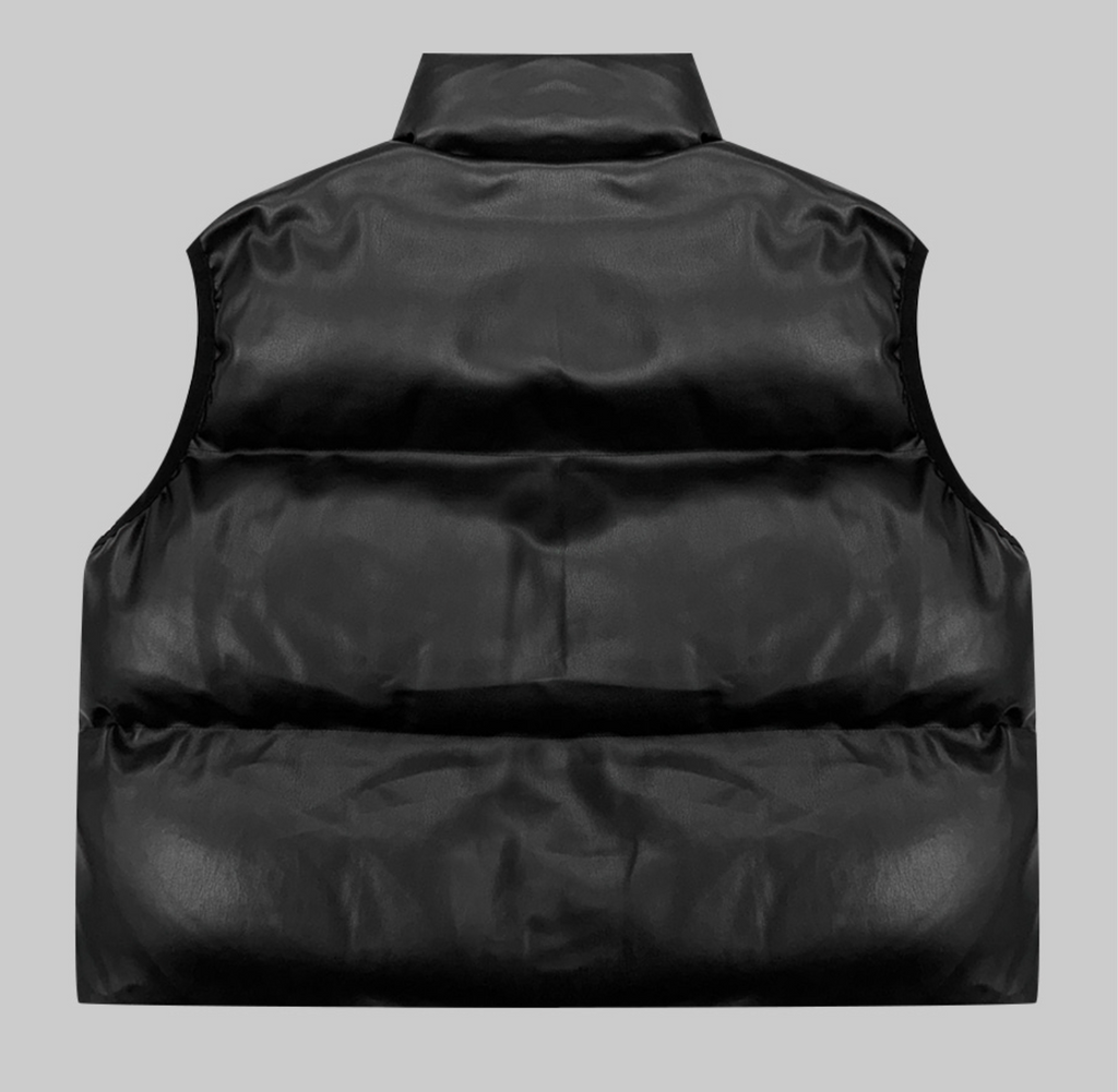 韓國 streetfs lagirl 皮革羽絨背心