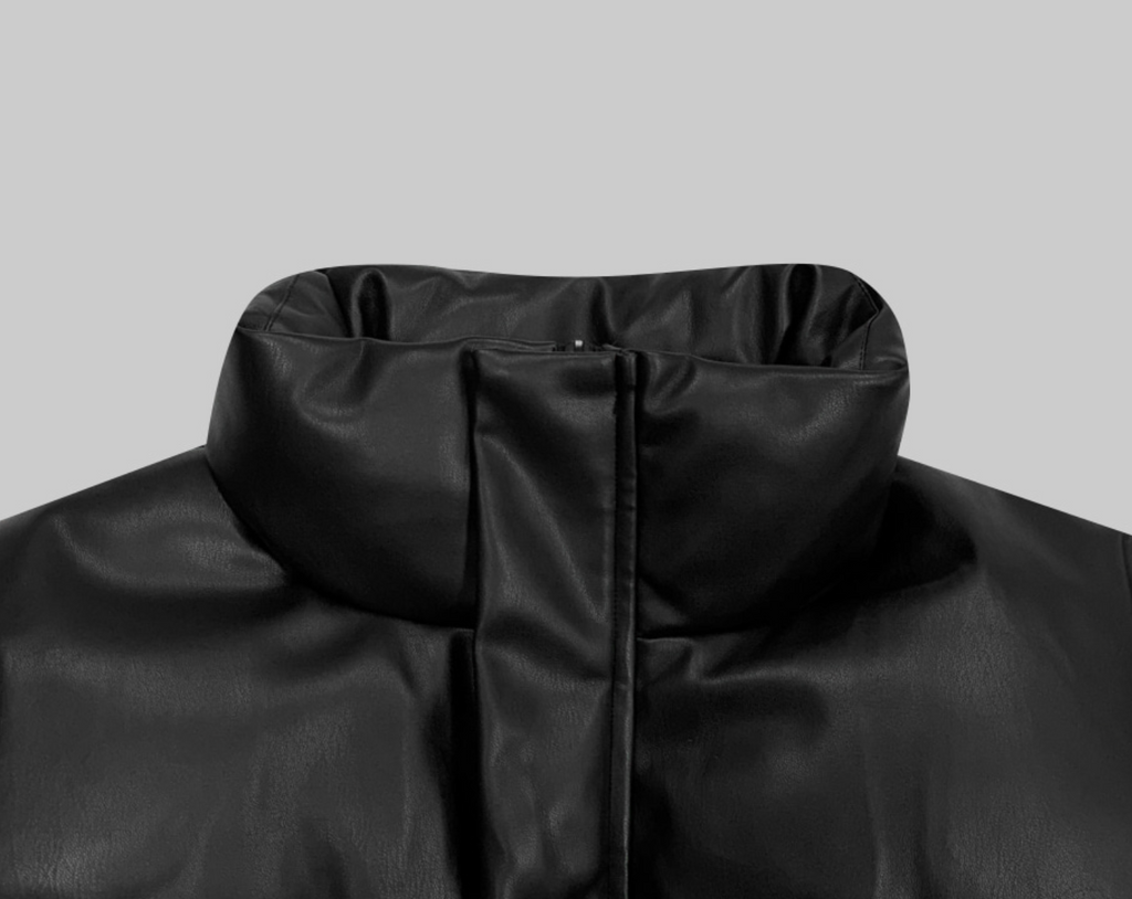 韓國 streetfs lagirl 皮革羽絨背心