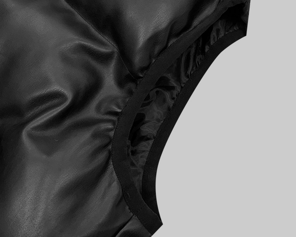 韓國 streetfs lagirl 皮革羽絨背心