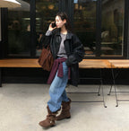 韓國 Beidelli oversized 工裝風 皮夾克