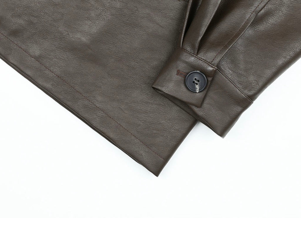 韓國 Beidelli oversized 工裝風 皮夾克