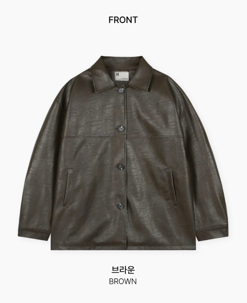 韓國 Beidelli oversized 工裝風 皮夾克