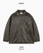 韓國 Beidelli oversized 工裝風 皮夾克