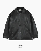 韓國 Beidelli oversized 工裝風 皮夾克